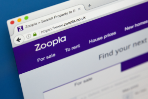 The homepage of Zoopla - the property website